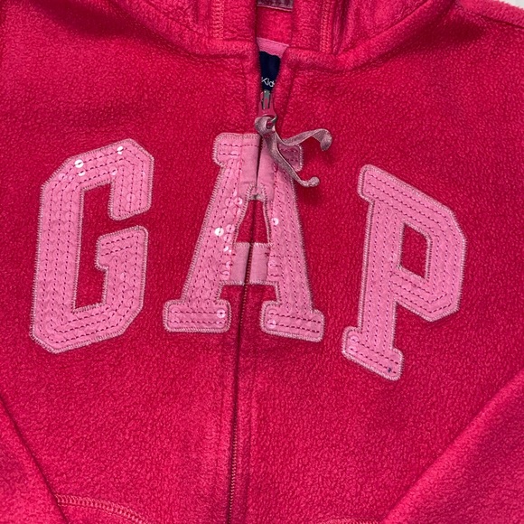 2000s Hot Pink Embroidered GAP Zip Up Hoodie 💕 - Picture 2 of 6